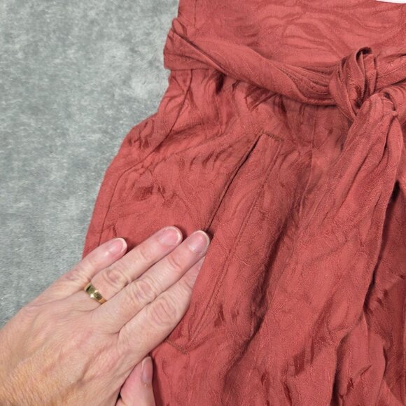 Anthropologie Ett Twa 4 Rose Jacquard Aubade Tie Waist Cropped Boho Trousers - Picture 5 of 10